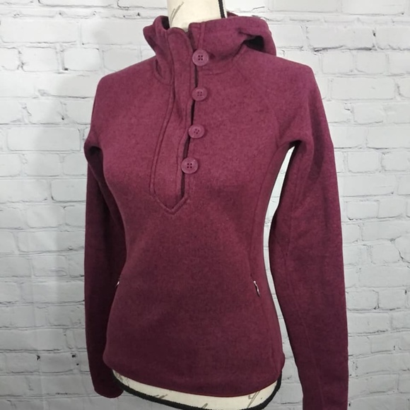 Xs Sunshine Crescent Fleece Hoodie Plum 